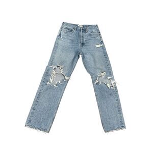 Agolde 90s loose straight distressed denim jeans ankle 26